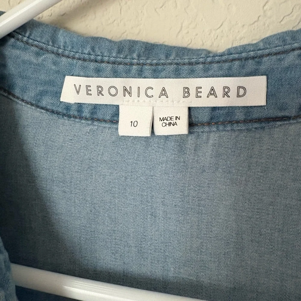VERONICA BEARD Denim Mini Long-Sleeve Parkton Shirt Dress - Picture 3 of 8